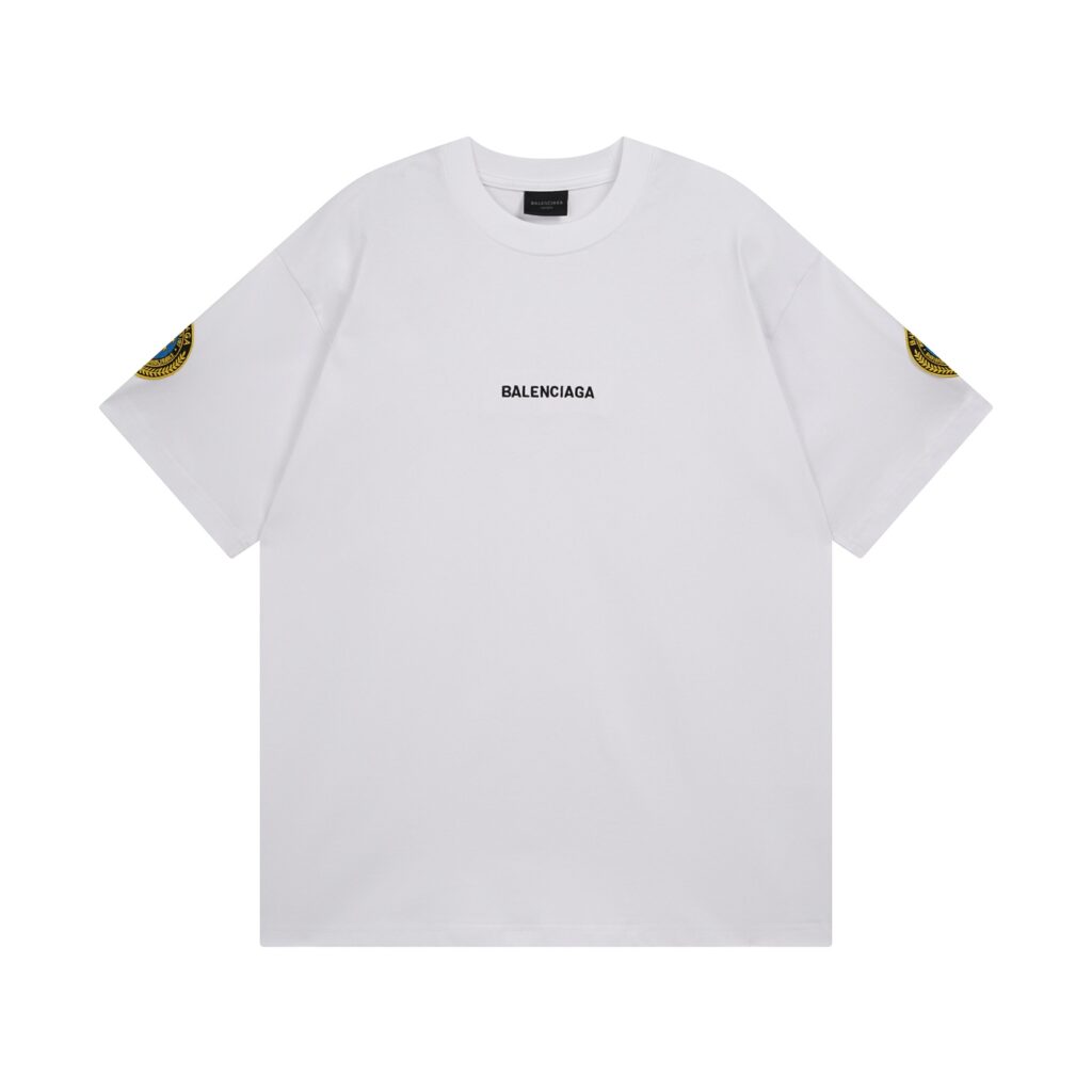 BALENCIAGA 2025SS Embroidered Logo Tee | 260GSM Custom Cotton | Tajima Machine Embroidery | Luxury Replica