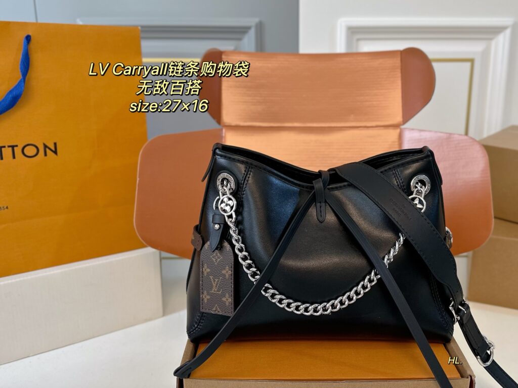 Louis Vuitton LV Carryall BB Chain Shopping Bag 27x16cm with Airplane Box