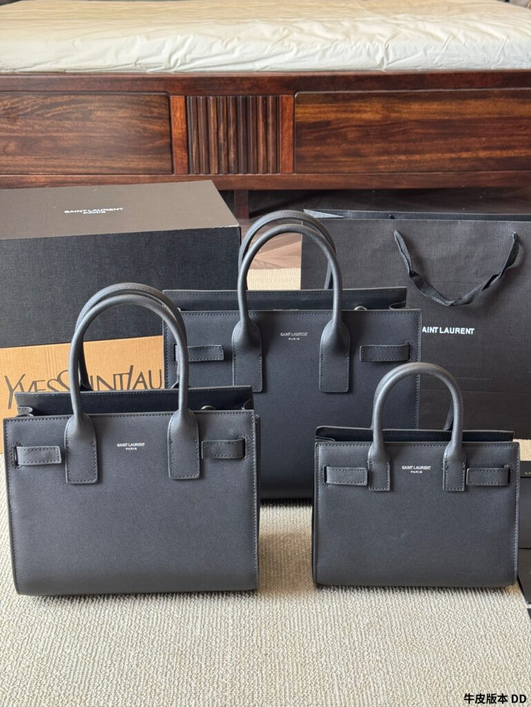 YSL SDJ Accordion Briefcase - Cowhide with Silver Hardware & Suede Lining (Large/Medium/Small)