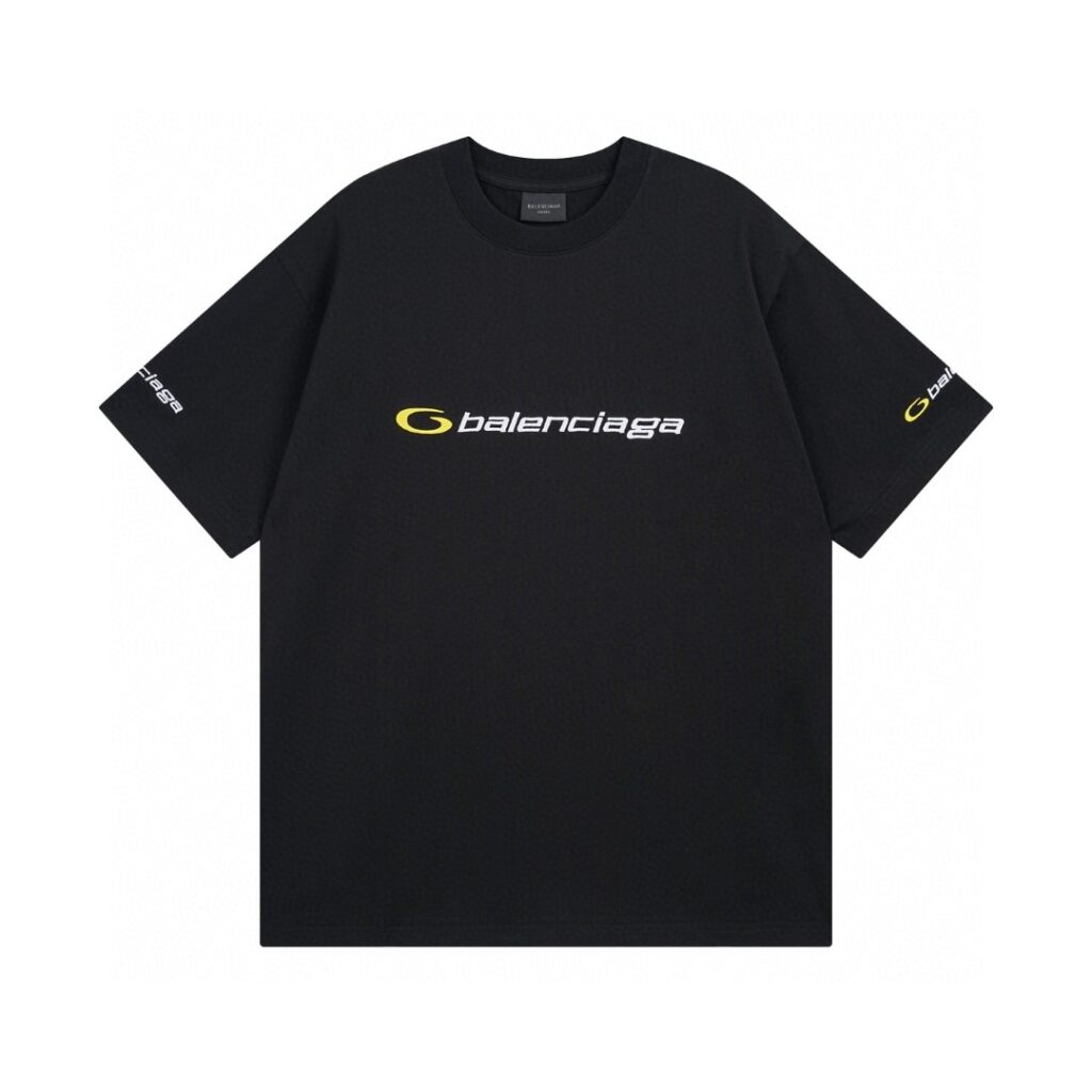 BALENCIAGA 2025 SS Embroidered Logo T-Shirt | 260G Heavyweight Cotton | Premium Stitch Craft | Oversized Streetwear