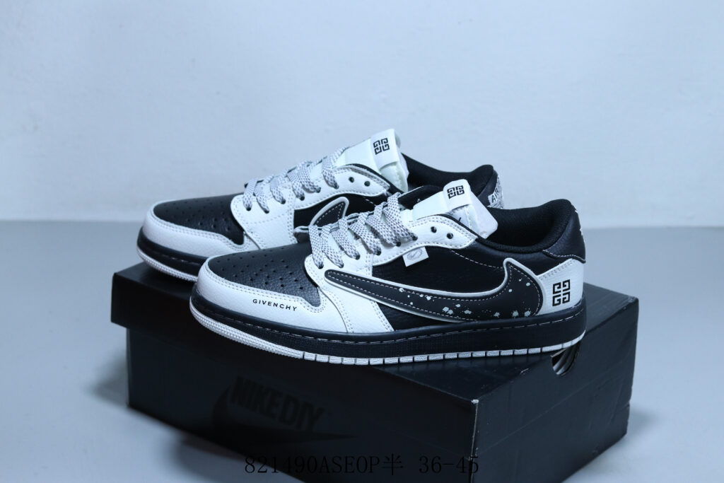 Hot Style Air Jordan 1 Low AJ1 Givenchy Inspired Reverse Swoosh Low-Top Retro Sneaker