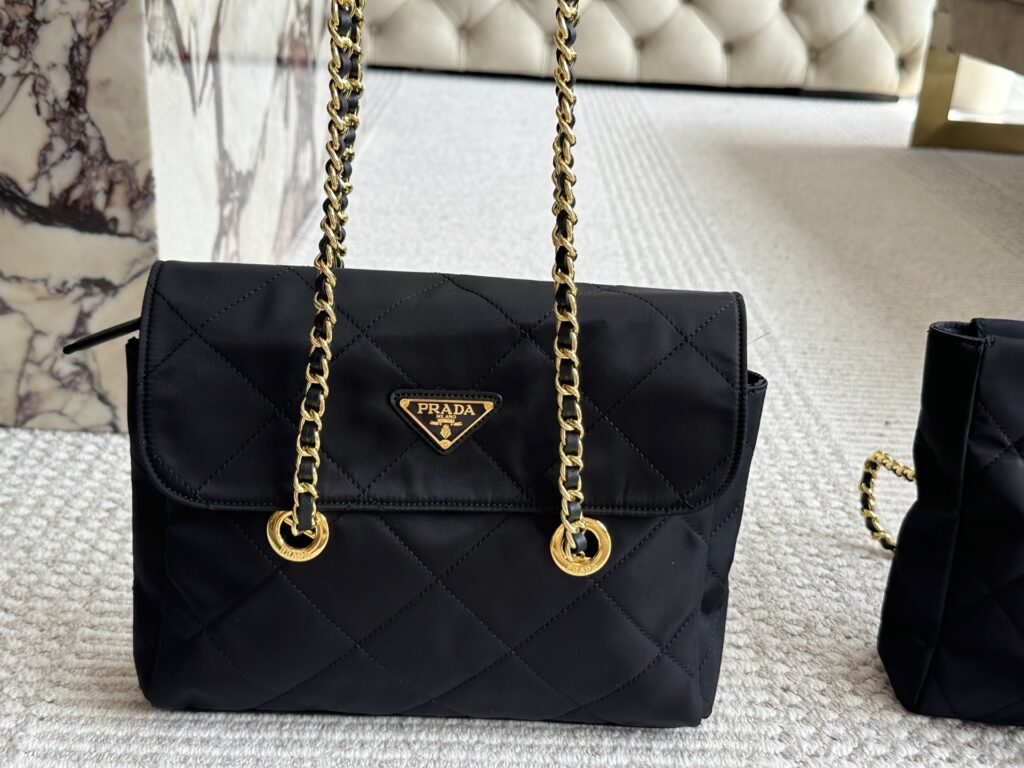 Prada Vintage Hobo Chain Bag (28×22cm) with Box - Signature Nylon
