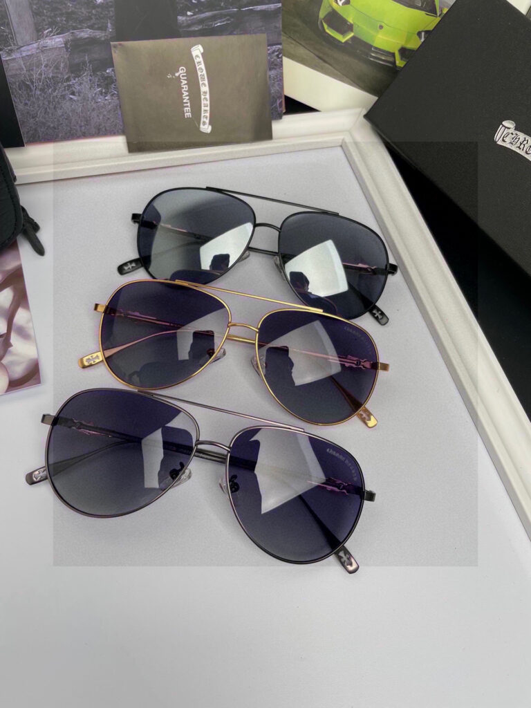 CHROME HEARTS Men's Polarized Sunglasses | Selected Metal Logo Temples | Artisan Craftsmanship | All-Terrain Travel Essential