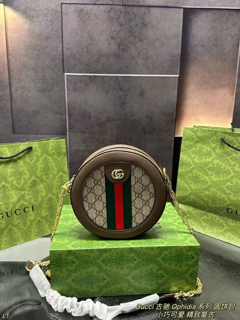 GUCCI Ophidia Mini Round Bag with Box (19*19cm) - Chain Shoulder Bag