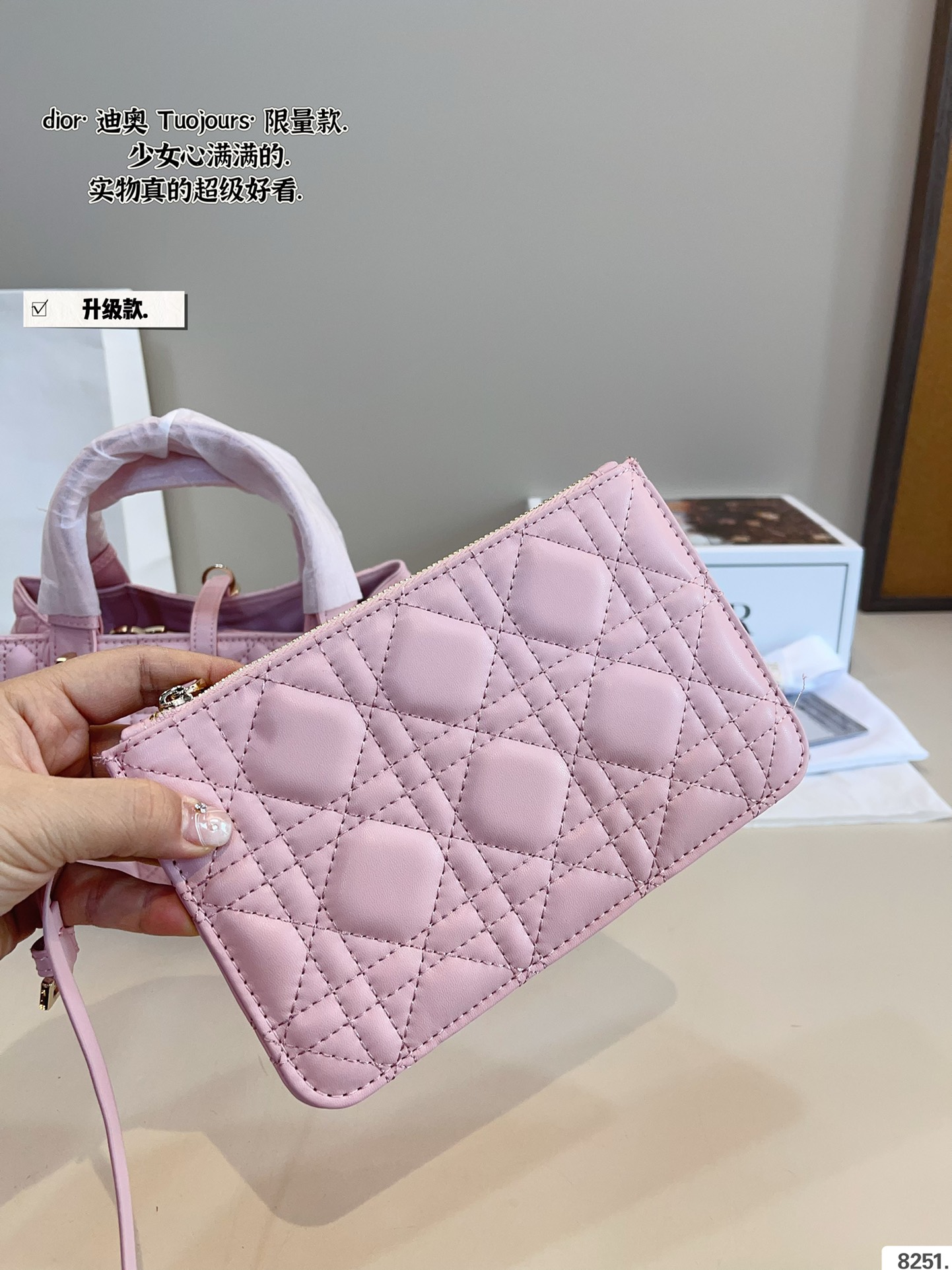 New Dior Toujours Tote Bag (Large 29cm/Small 22cm) with Elegant Gift Box - Image 8
