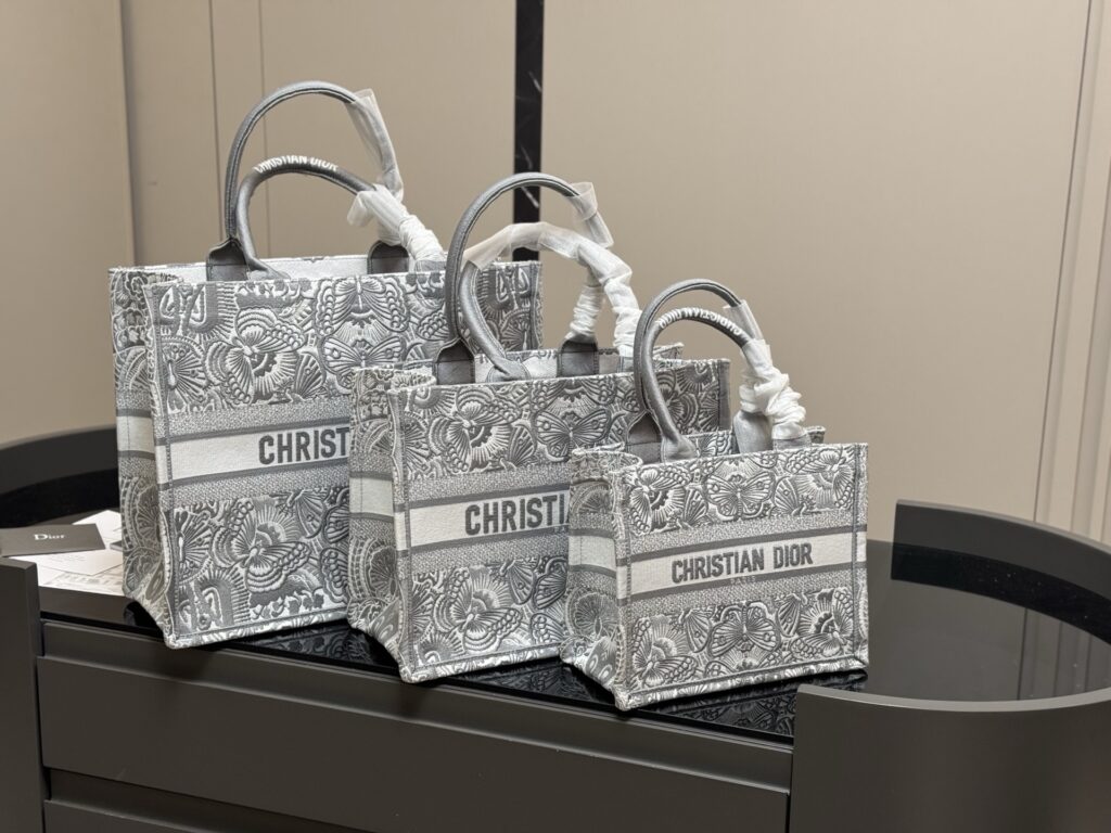 Dior Original Jacquard Book Tote (Large 42cm/Medium 36cm/Small 26cm) with Folding Box & Scarf