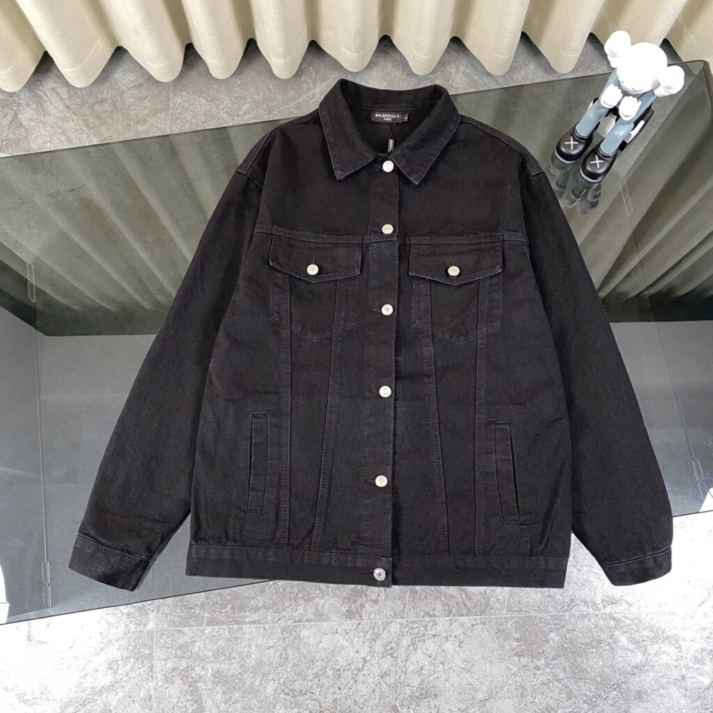BALENCIAGA × Swarovski Crystal Denim Jacket | Heat-Set Rhinestones | Washed Black | Unisex