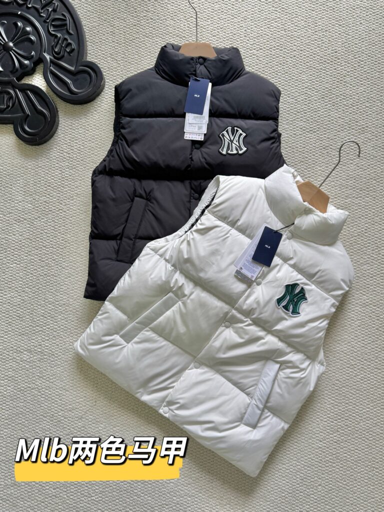 MLB NY Embroidered Down Vest - 90% White Duck Down Unisex Gilet