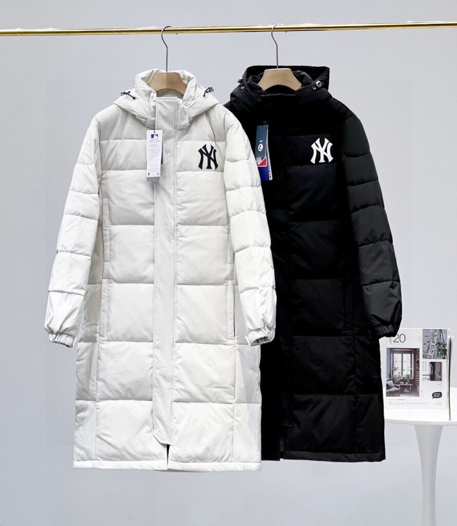 MLB NY Yankees Long Down Coat - 90% White Duck Down Unisex Parka