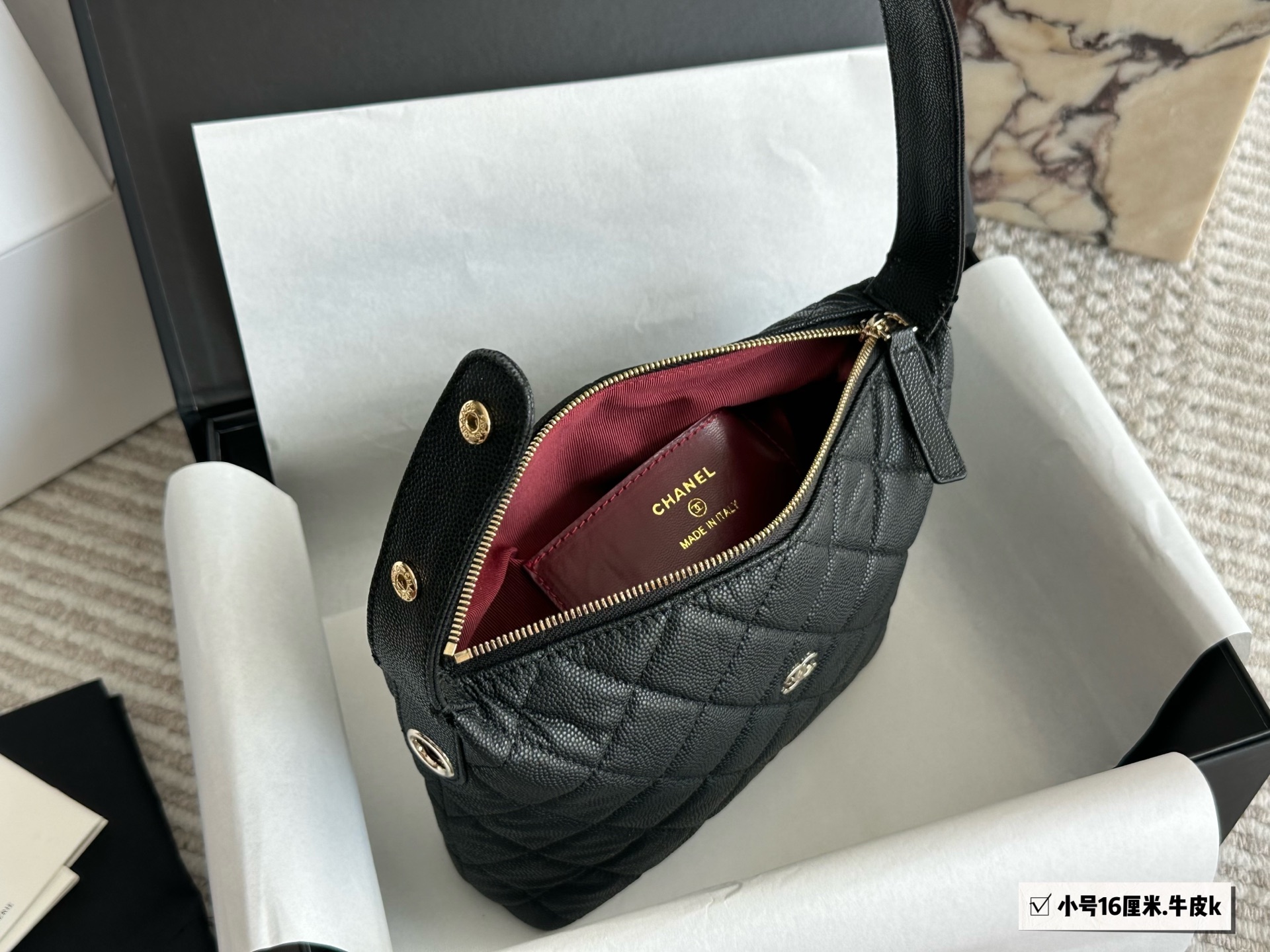 Chanel 25C Hobo Classic Chain Evening Bag – Mini Lunch Box Bag (16cm) - Image 8