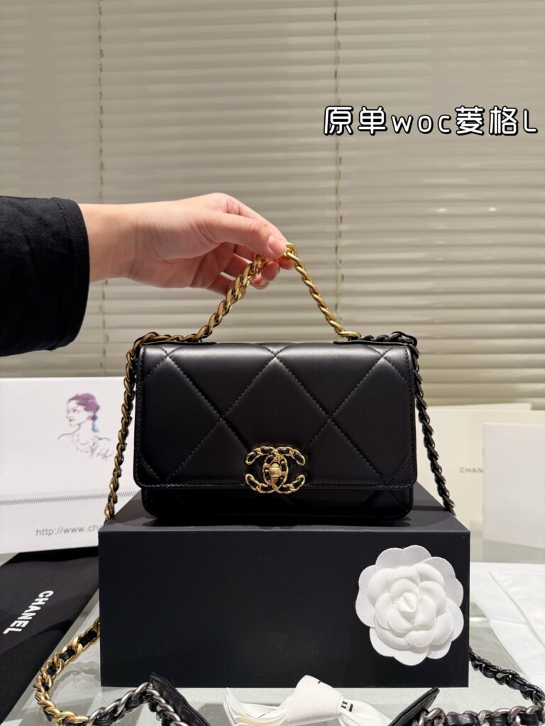 Chanel 19 WOC Fortune Wallet | 20×13cm Original Lambskin | Foldable Gift Box