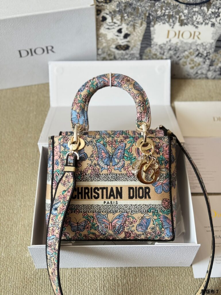 Dior Embroidered Handbag (24cm) Celebrity Style - Adjustable Chain & Artisan Craftsmanship