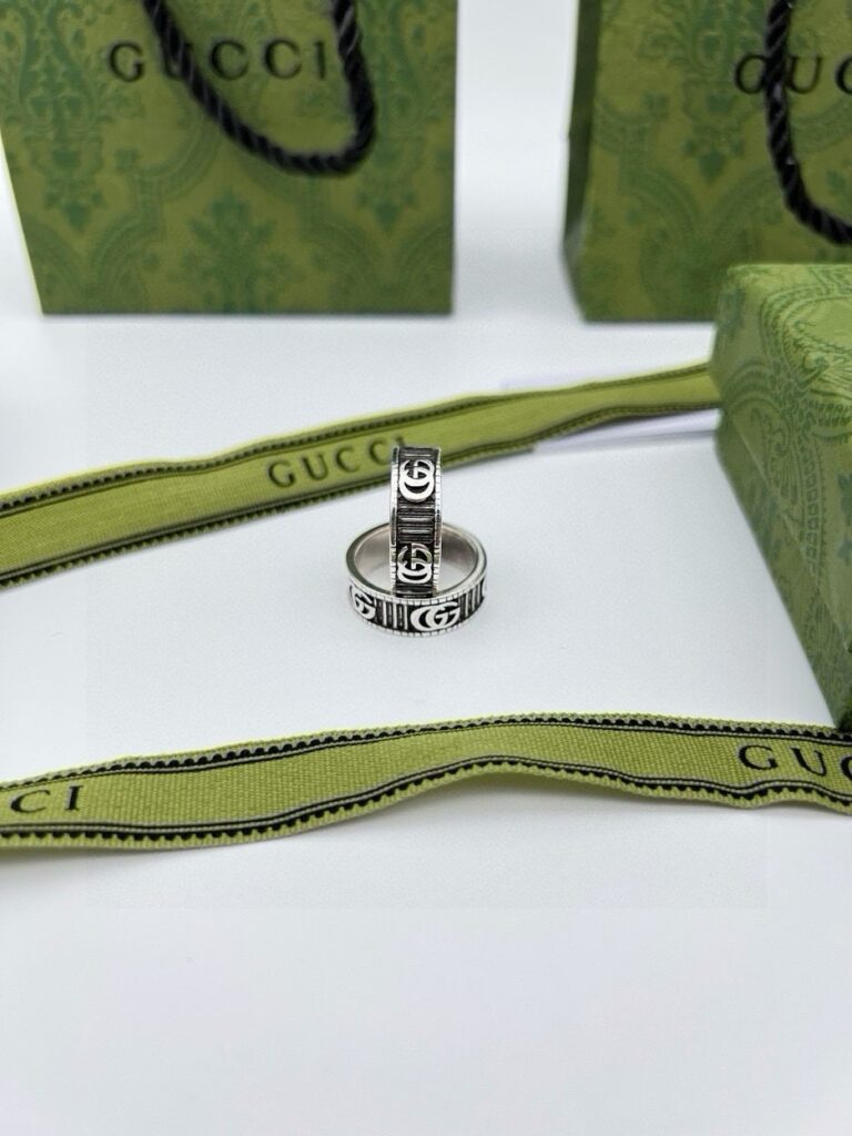 【GUCCI】GG Thai Silver Vintage Ring丨Distressed Masterpiece丨US Size 6-9丨Couple Set丨Full Packaging
