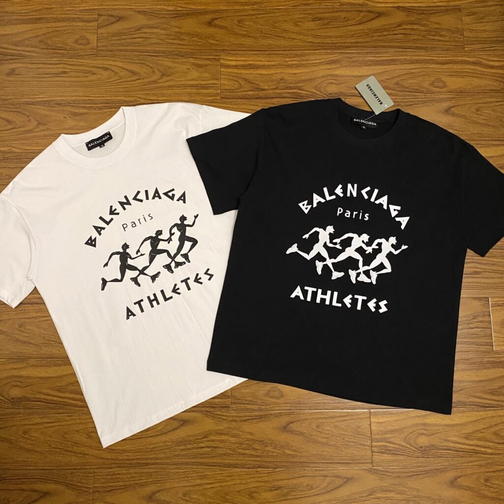 Balenciaga Marathon Print T-Shirt 2025 | 260GSM Cotton | 4-Thread Stitching | Unisex Couple Wear