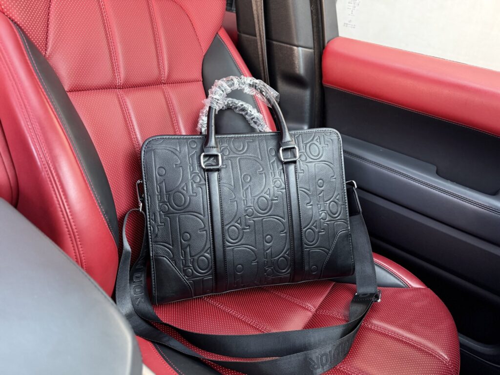Dior Men's Briefcase (37×28×6cm) - Premium Imported Fabric & HD Metal Logo