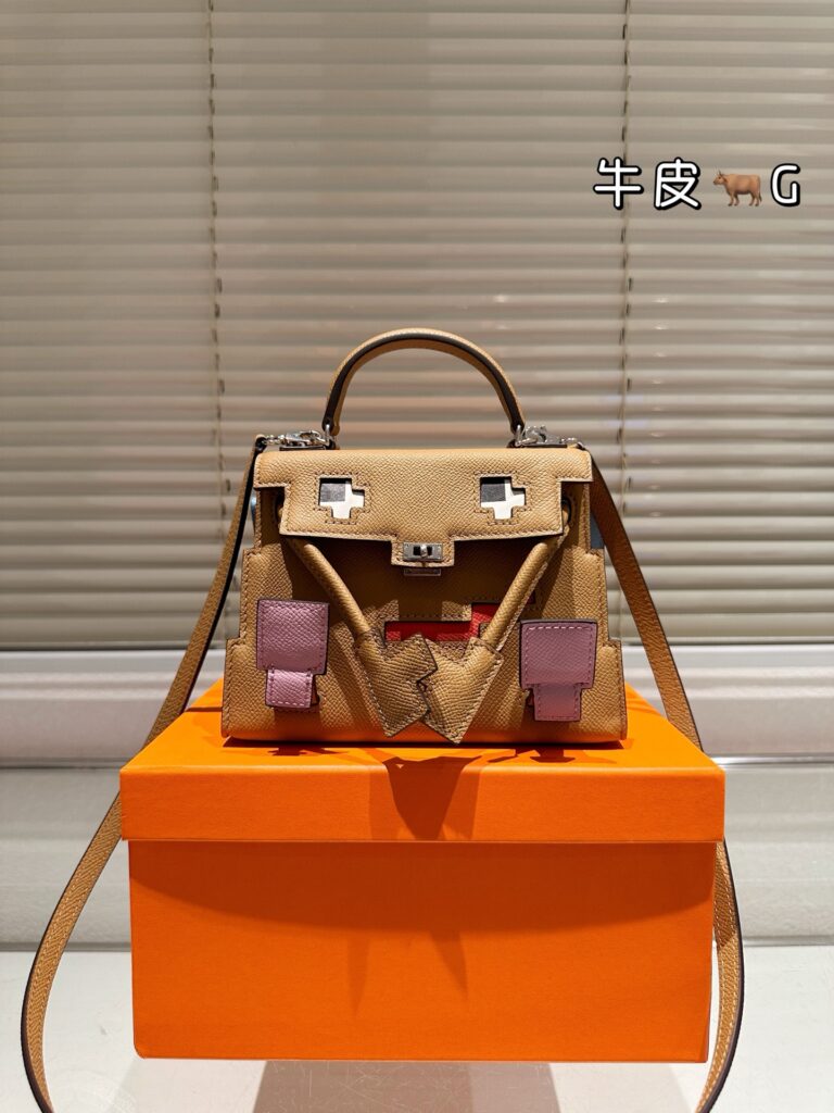 Hermès Kelly Doll Picto Mosaic Bag - 27*16cm Top-Layer Cowhide (Limited Art Edition)