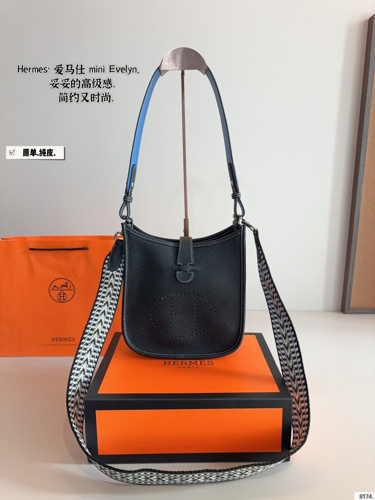 Hermès New Evelyne Bag H-injection Hollow Design Imported Calfskin 21×8×20cm with Gift Box
