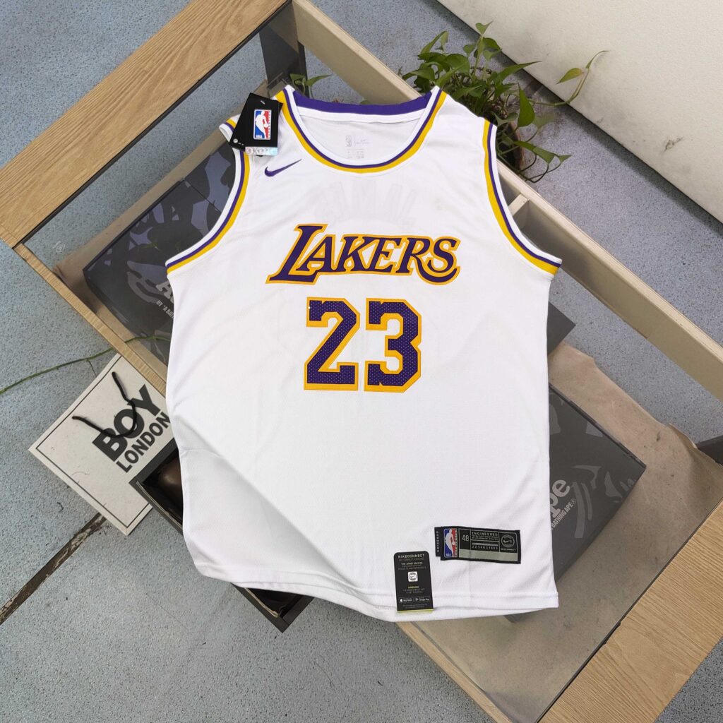 2025 Nike NBA LeBron James #23 White Lakers Jersey - Embroidered Swingman Edition (S-XXL) | Selected Basketball Jersey