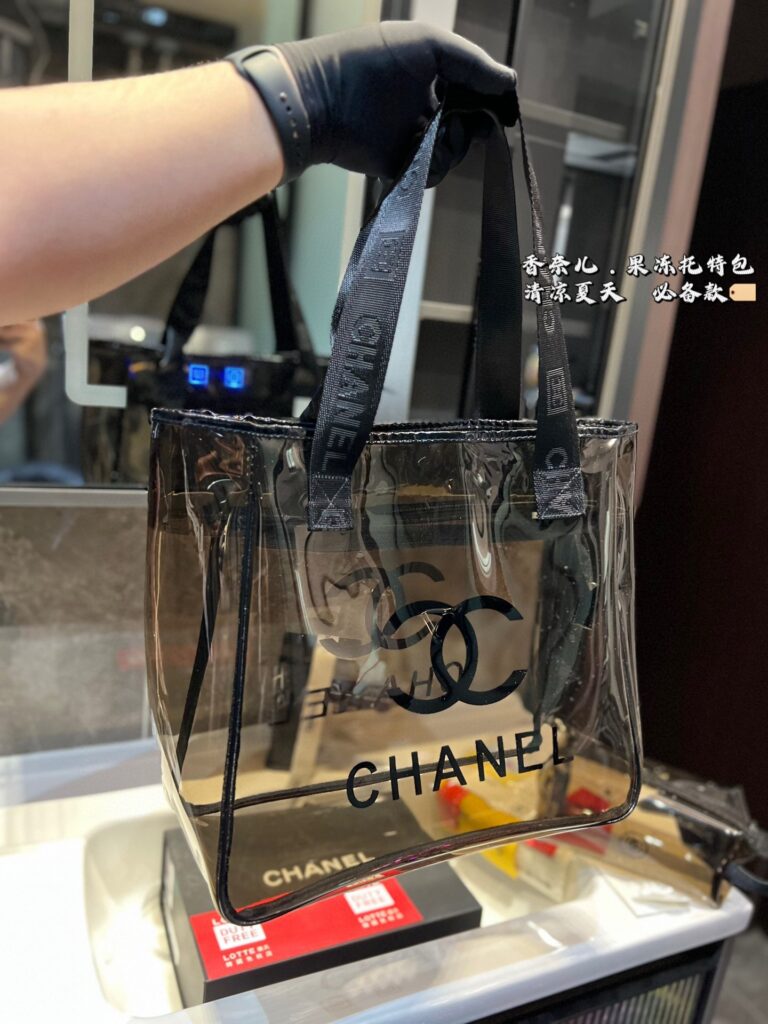Chanel 2024 Summer Jelly Tote | 36×33cm Transparent PVC | Gift Box Packaging