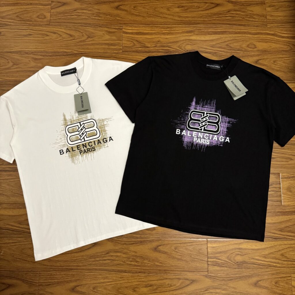Balenciaga Lock Shadow Print T-Shirt 2025 | 260GSM Cotton | 4-Thread Stitching | Unisex Couple Wear