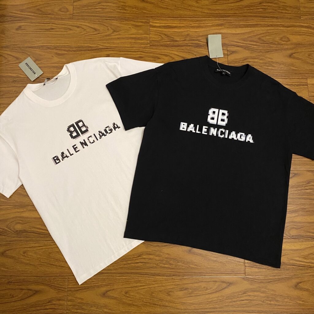 Balenciaga BB Mosaic Logo T-Shirt 2025 | 260GSM Cotton | 4-Thread Stitching | Unisex Couple Wear