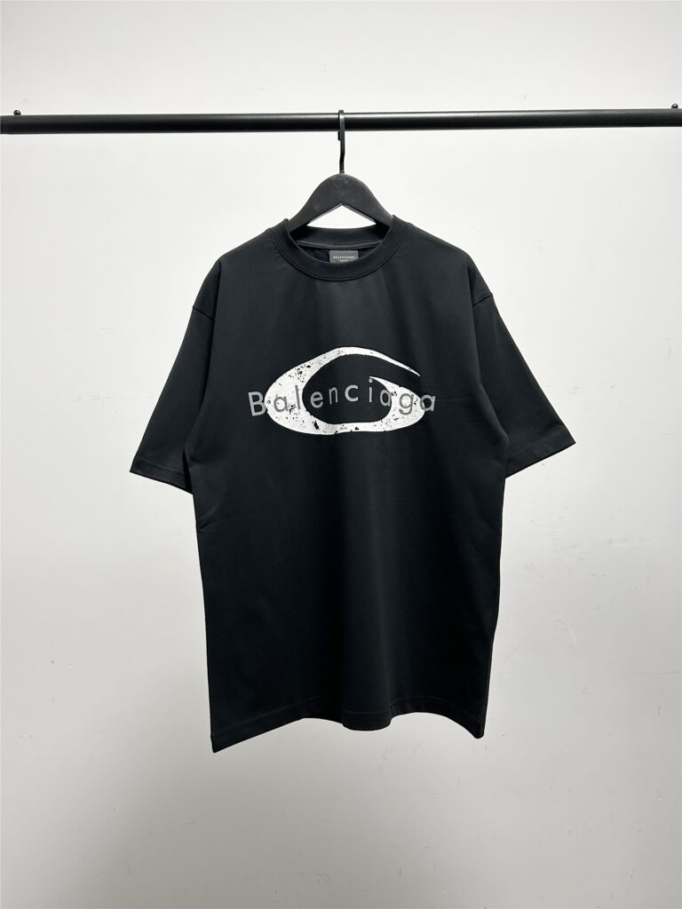 Balenciaga Distressed Lettering T-Shirt 2025 | 290GSM Luxury Cotton | Crack Print | Boutique 1:1 Replica