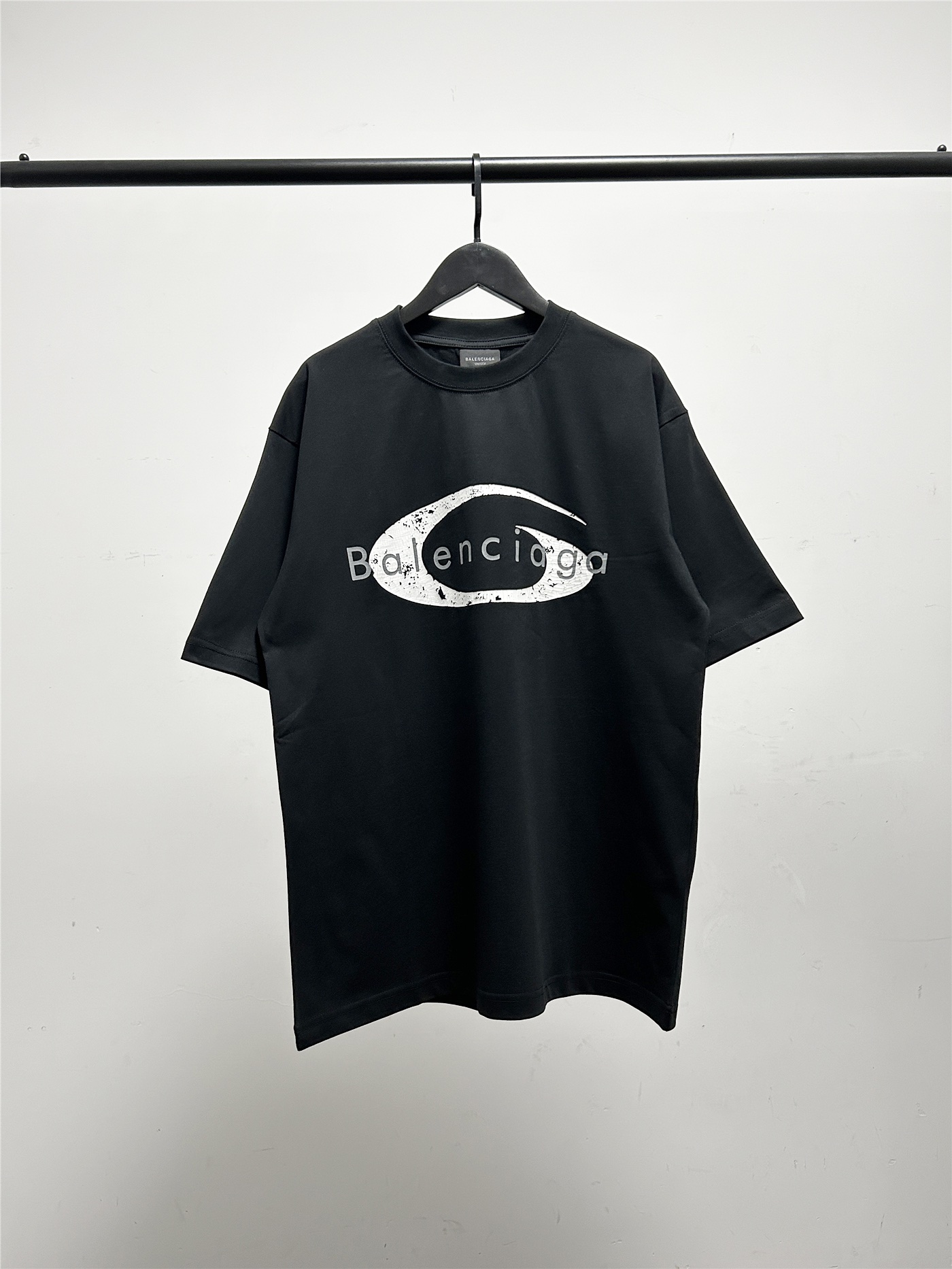 Balenciaga Distressed Lettering T-Shirt 2025 | 290GSM Luxury Cotton | Crack Print | Boutique 1:1 Replica