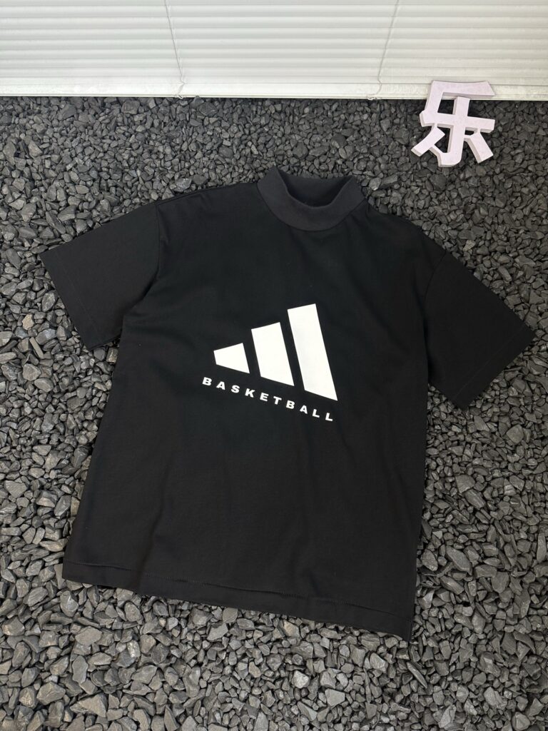 Men's & Women's adidas Originals Basketball Short Sleeve T-Shirt – Vintage Retro Style with 3D Silicone Logo (320GSM Cotton, Oversized Fit)