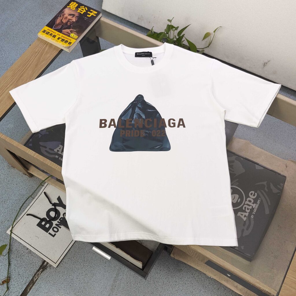 2025 New Arrival Balenciaga Trash Bag Punk Print T-Shirt Unisex Couple Streetwear
