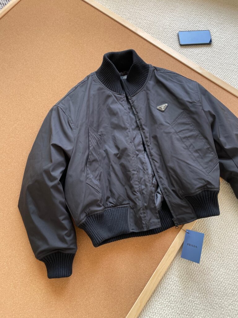 Prada 25SS Pilot Jacket - Metal Triangle Logo Baseball Coat