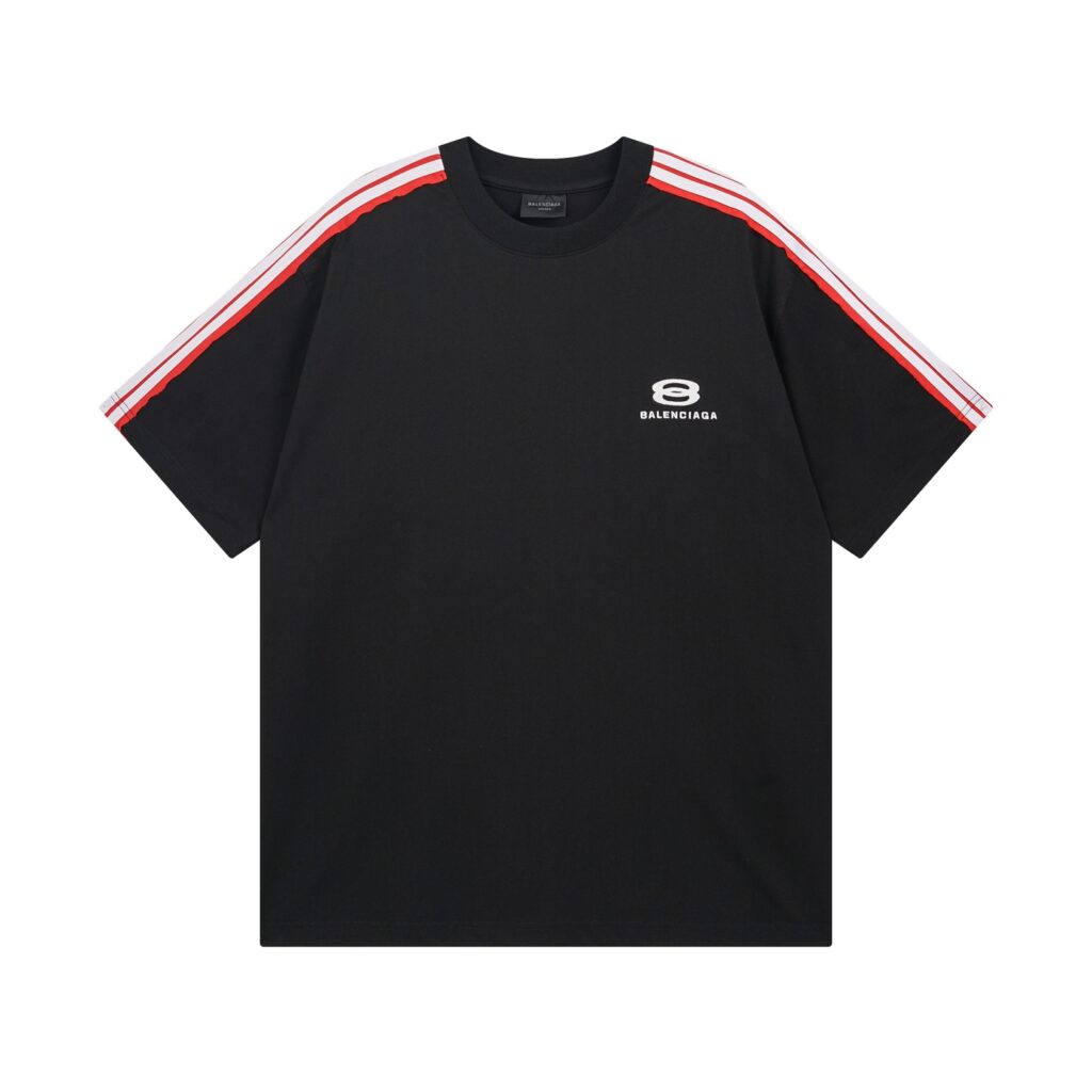 BALENCIAGA Raglan Sleeve Color-Block T-Shirt | 260G Heavyweight Cotton | Chest Logo Embroidery | Oversized Streetwear