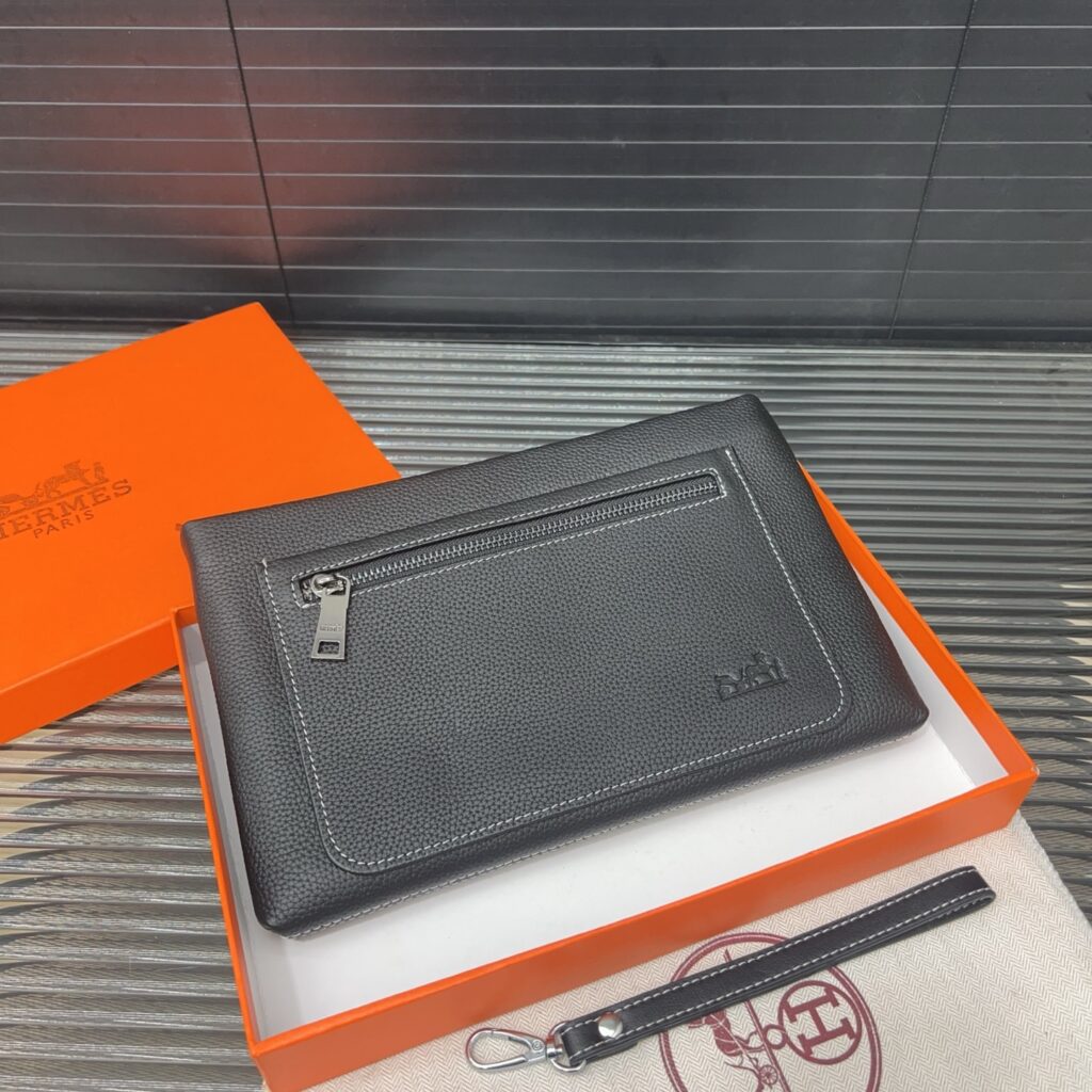 Hermès Leather Card Holder Wallet - 27×17cm Multifunctional Men's Clutch (Real Photos, Gift Box)
