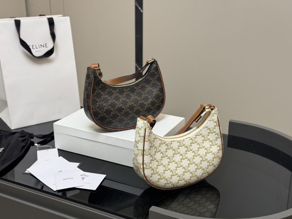 Celine Ava Monogram Underarm Bag - Crescent Shoulder Bag (24×20cm)