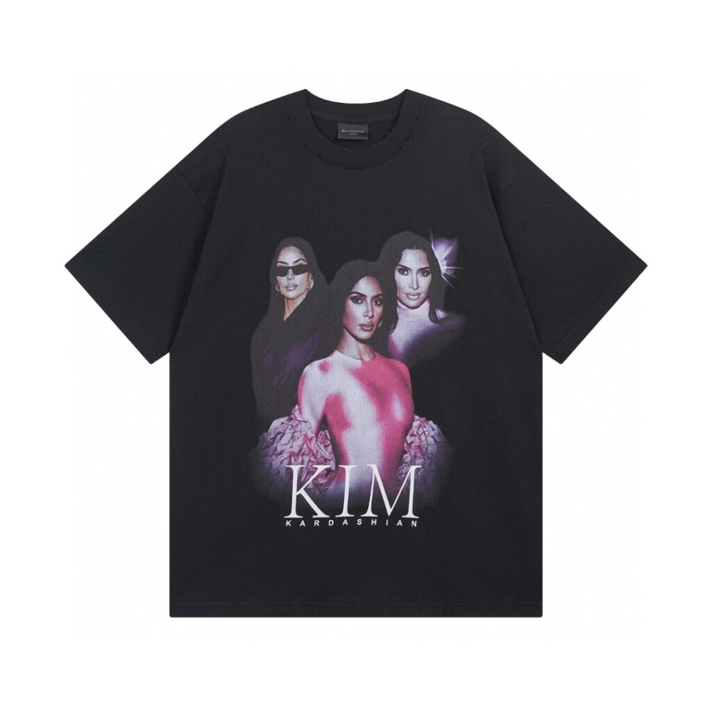 Balenciaga Kim K Distressed T-Shirt 2025 | 260GSM Cotton | Kornit Digital Print | 1:1 Replica