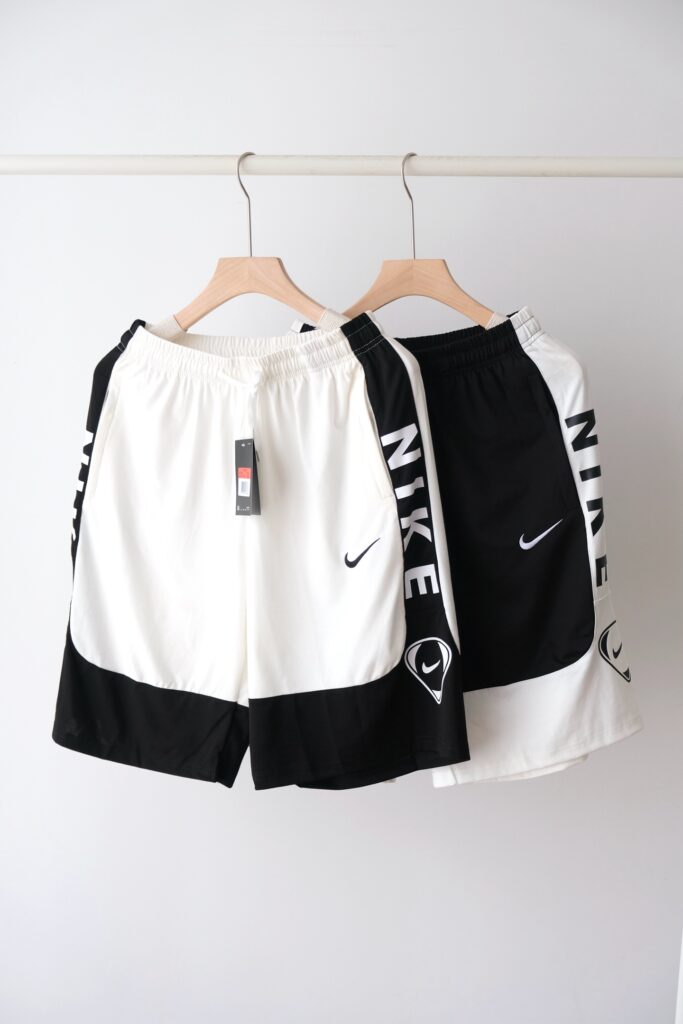 Nike 2025 Premium Embroidered Shorts - Unisex Basketball & Casual Shorts (White/Black) S-2XL