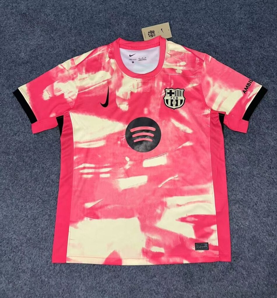 FC Barcelona 24-25 Pink Training Jersey - Premium Pre-Match Shirt (Moisture-Wicking Fabric, Lightweight, S-2XL)