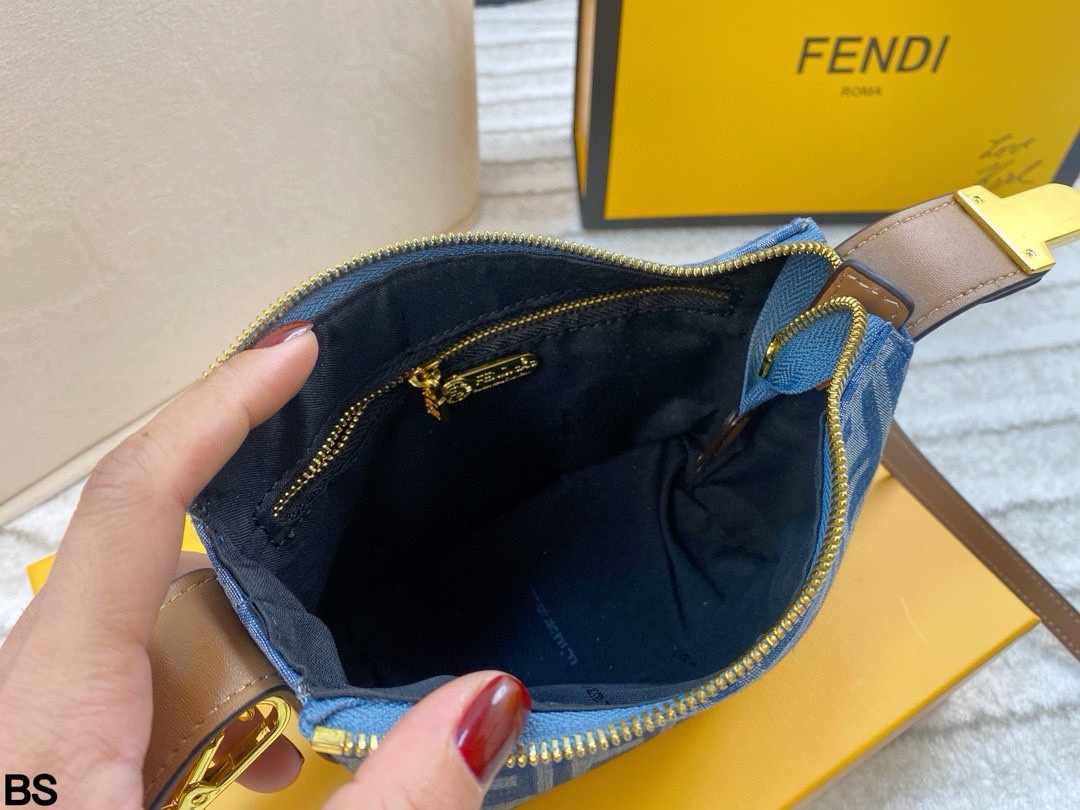 Fendi Denim Lunch Box Bag (15×10cm) - Image 8