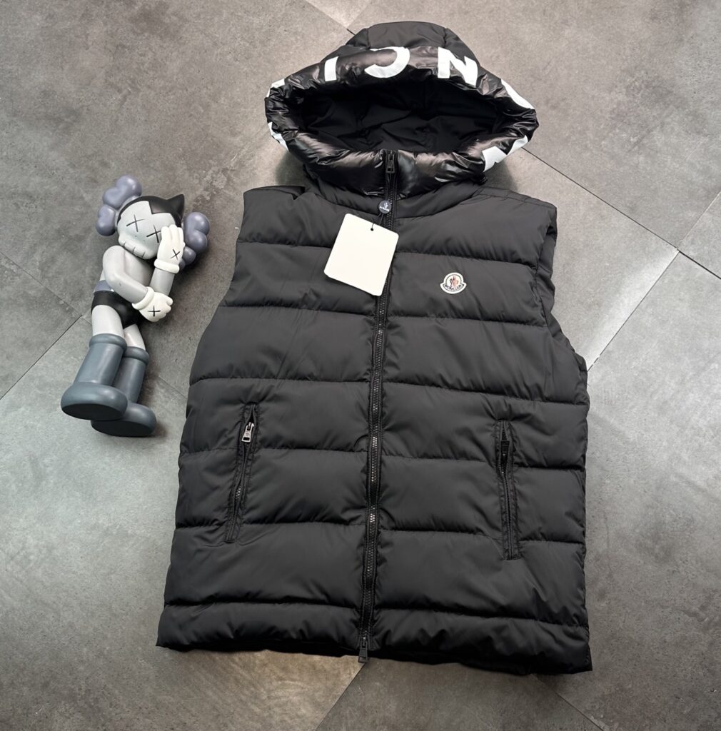 MONCLER Corydale Hooded Gilet - Glossy Nylon Quilted Vest