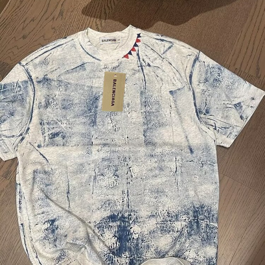 Balenciaga Heavyweight Tie-Dye T-Shirt | Premium Double-Brushed Cotton | Vintage Wash | Unisex Couple Wear
