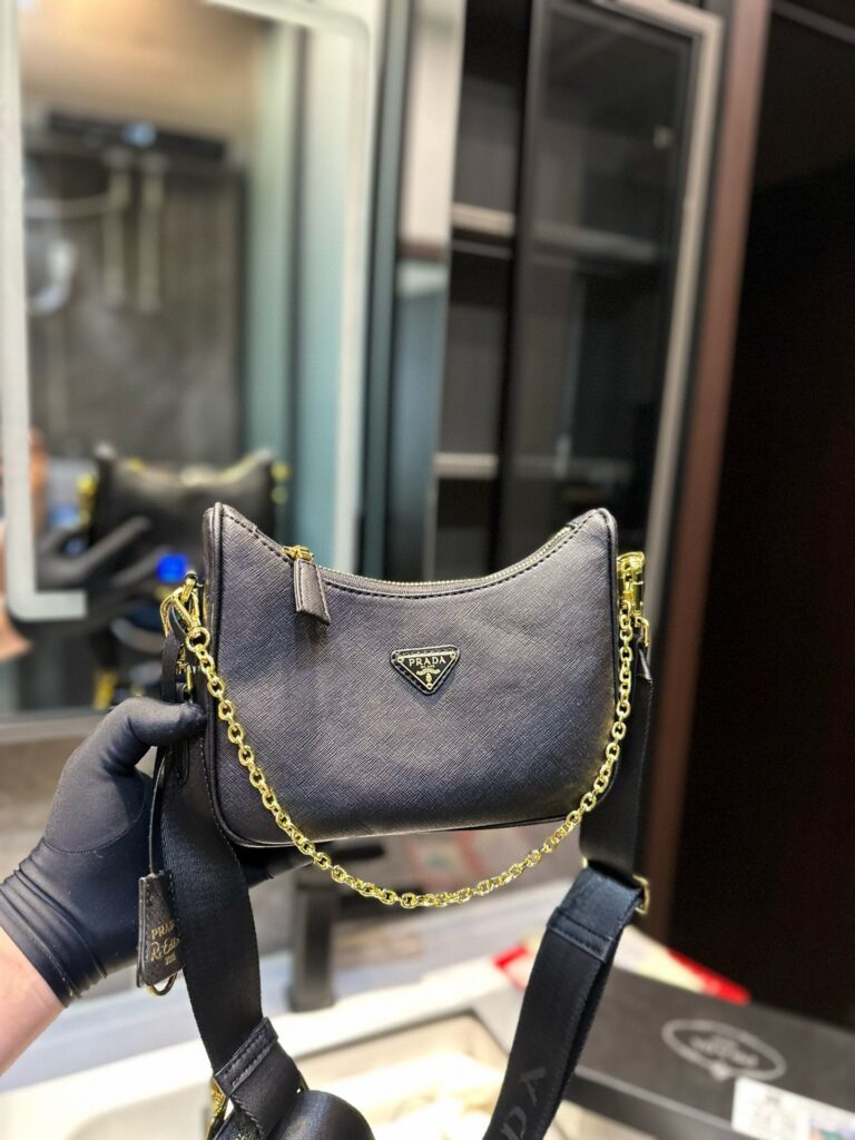 Prada 3-in-1 Nylon Hobo Bag (22cm) with Gift Box - Parachute Nylon