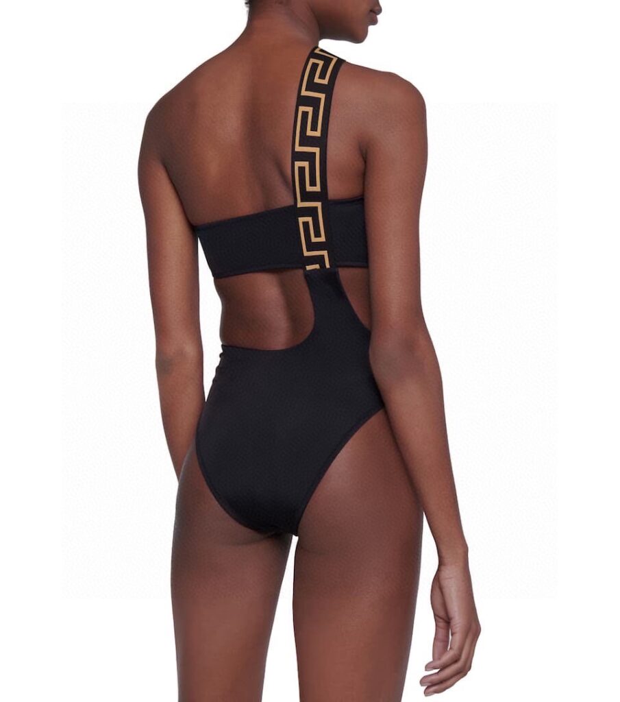 Versace Sexy One-Piece Bikini – Sleeveless Bustier Monokini Swimsuit with Signature Print (S-XL)