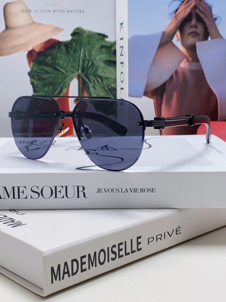 【Cartier】2024 Retro Double Bridge Sunglasses丨UV Protection丨Men's Driving Shades