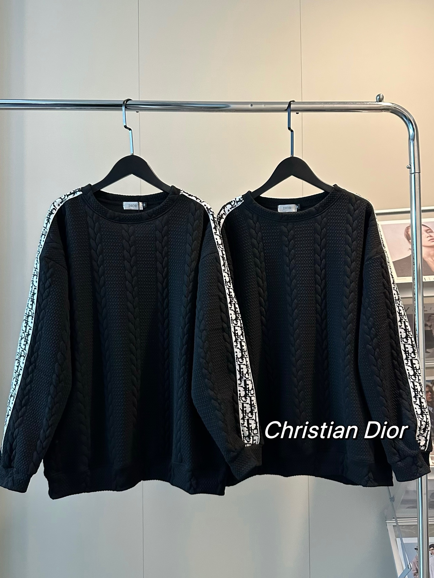 Christian Dior new full-body jacquard ribbon round neck sweater
