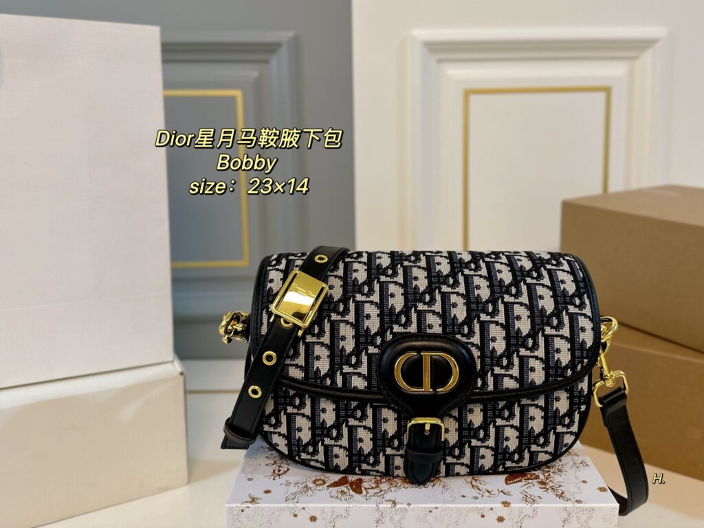 Dior Bobby Star Moon Saddle Bag with Folding Box (23×14cm) - Convertible Armpit Bag