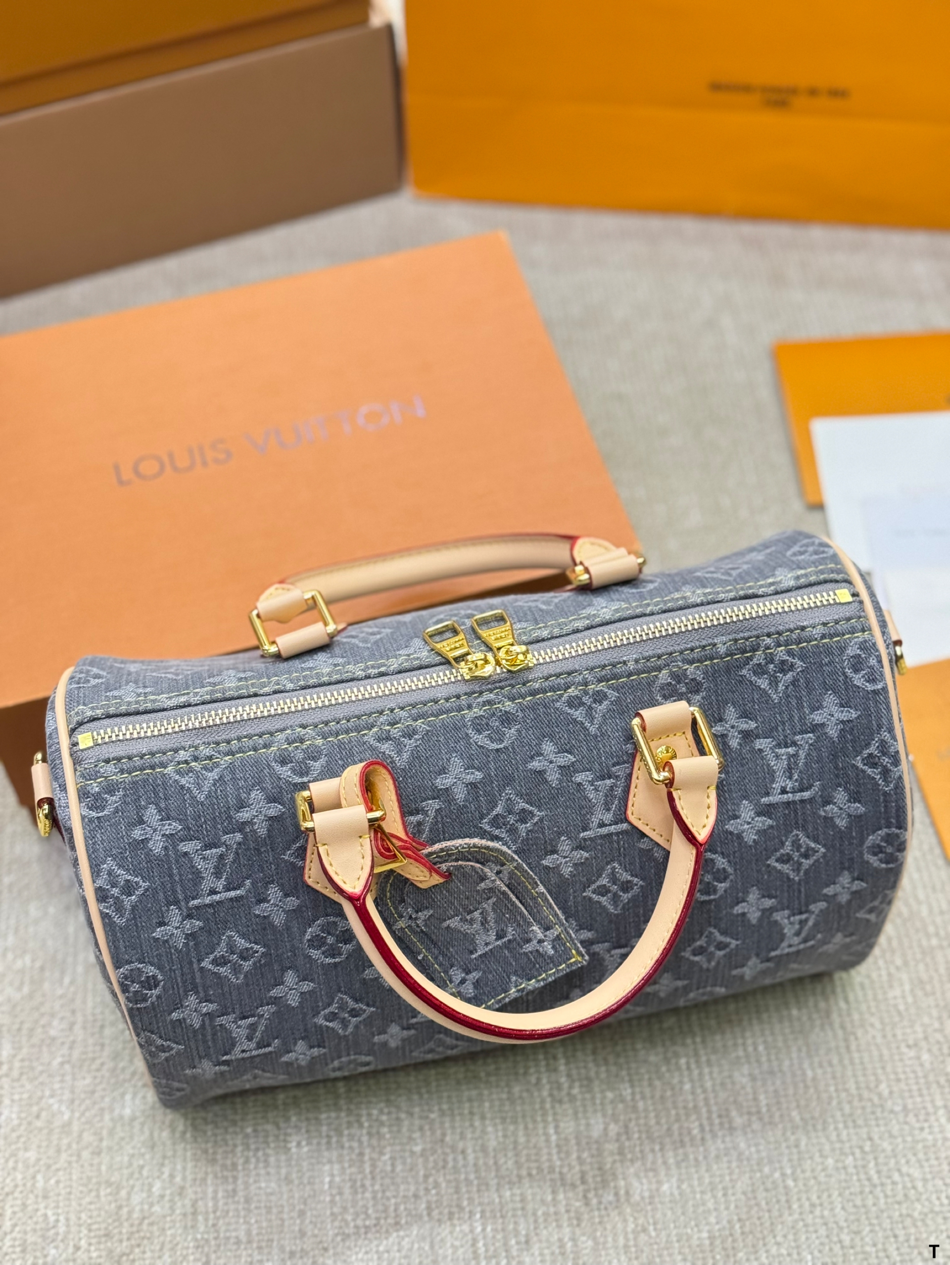 Louis Vuitton Speedy 30 Pillow Bag in Denim (30×19cm) - Image 5