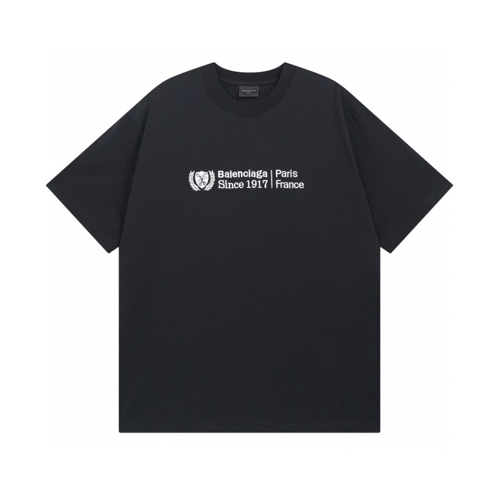【BALENCIAGA 2025SS】Wheat & Scissors Emblem T-Shirt | 260GSM Double Knit Cotton | 250K Stitch Embroidery | 1:1 Retail Replica | Full Packaging