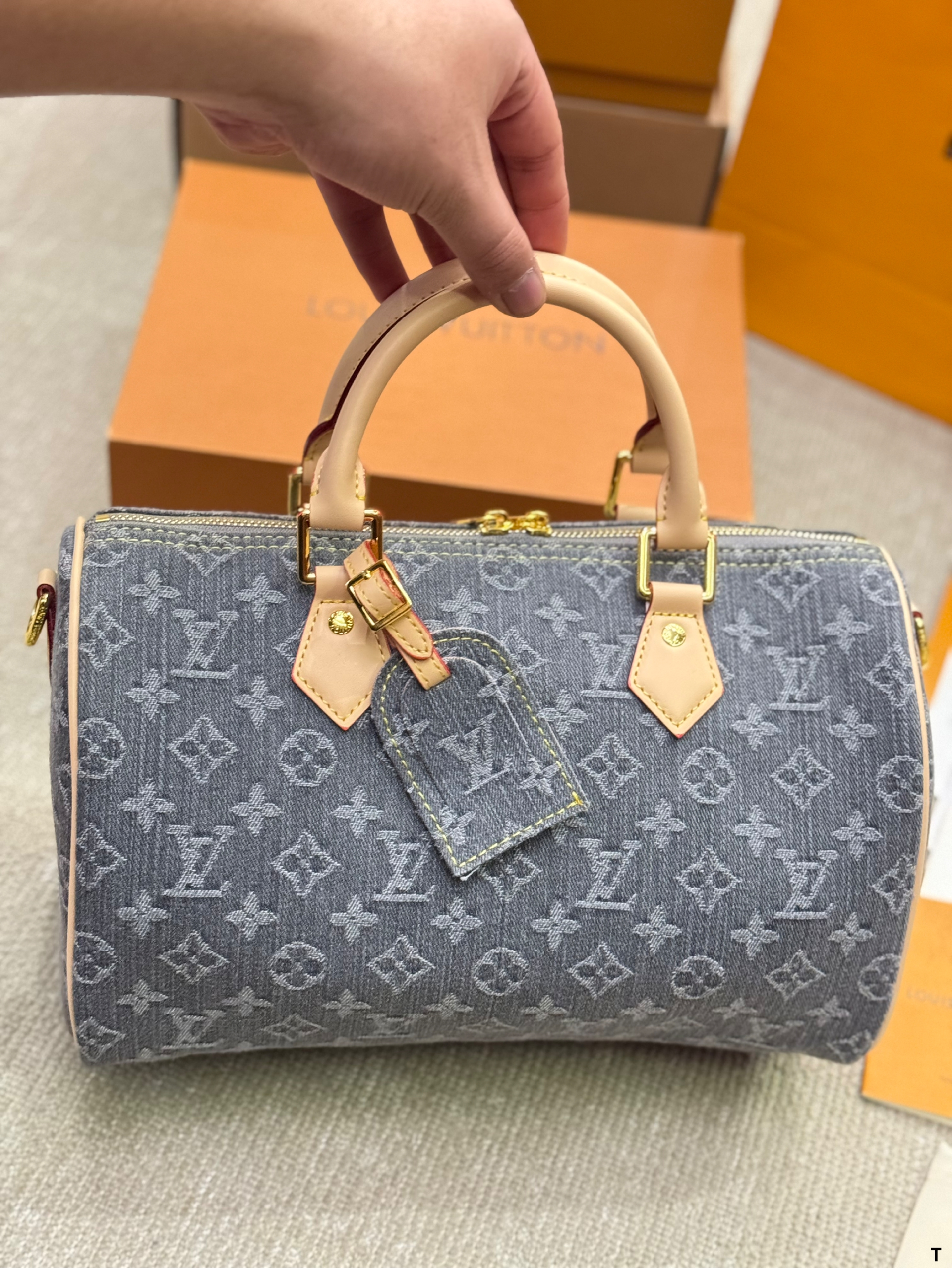 Louis Vuitton Speedy 30 Pillow Bag in Denim (30×19cm) - Image 2