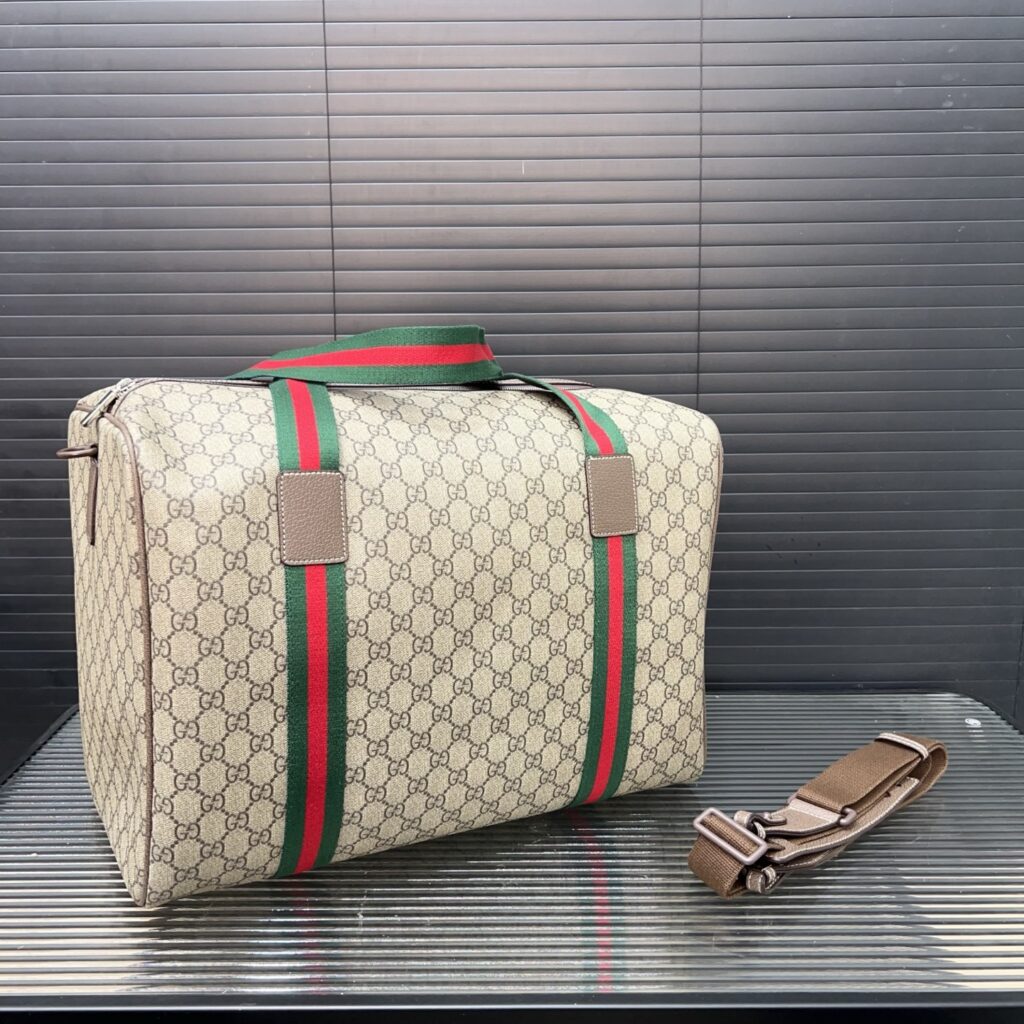 GUCCI WEB GG Printed Travel Duffle Bag (46×46×27cm)