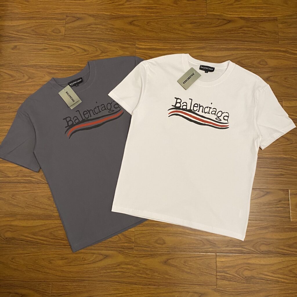 Balenciaga Wave Script T-Shirt | 260GSM Cotton | Digital Dyed Print | Unisex Couple Wear