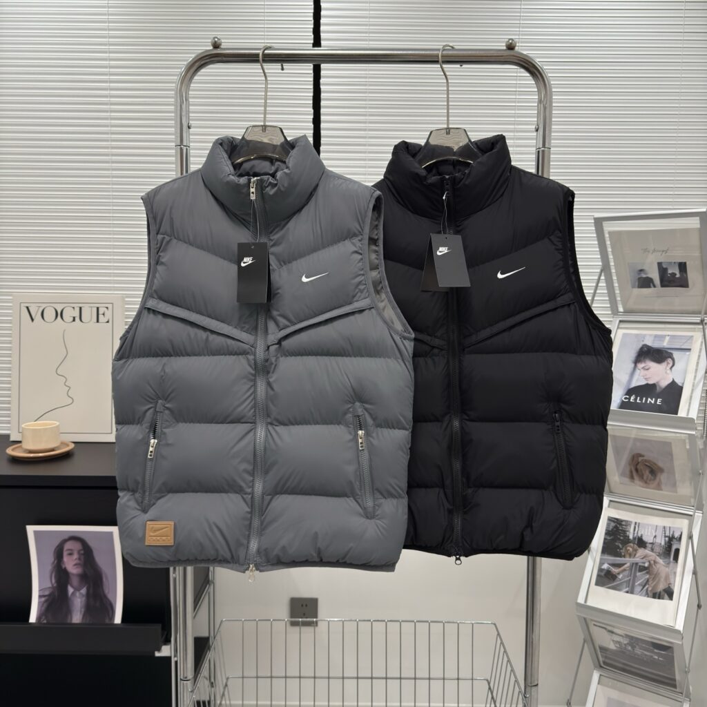 Nike Stand Collar Puffer Vest - Thermal Windproof Unisex Gilet